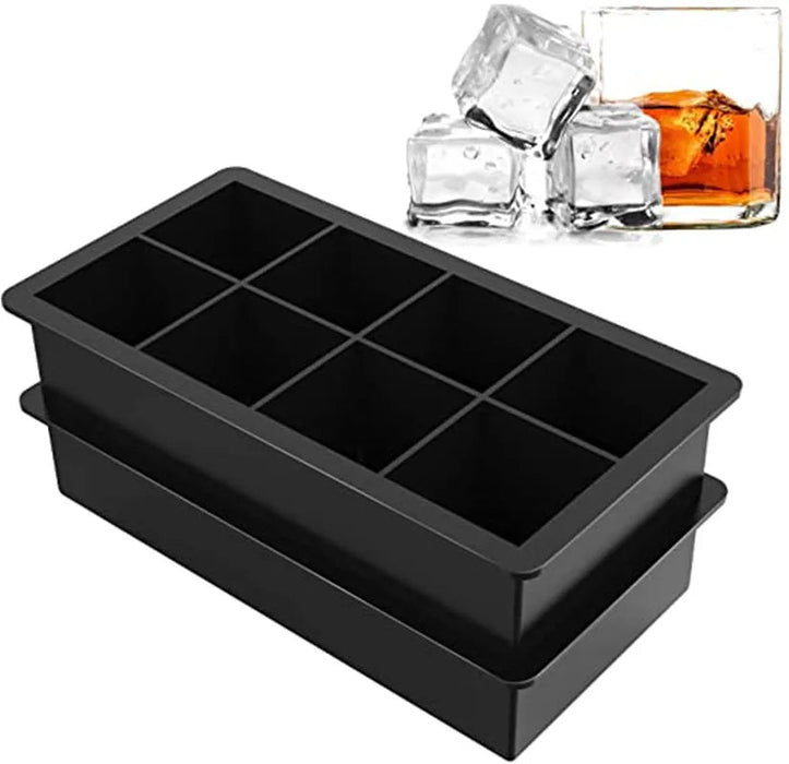 8Big Ice Tray Mold Giant Jumbo Large Food Grade Silicone Ice Cube Square Tray Mold DIY Ice Maker Ice Cube Tray - Shopsta EU