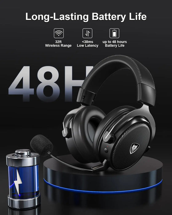 NUBWO® G-Serie – Kabelloses Gaming-Headset mit 2,4 GHz und Bluetooth 5.3-Technologie, Mikrofon mit Geräuschunterdrückung und Stereo-Sound – Kompatibel mit PS5 / PS4 / PC / Computer / Telefon / XBOX / Switch